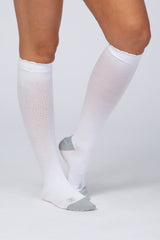 White Colorblock Belly Bandit Compression Socks