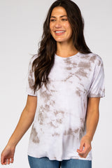 Grey Tie Dye Short Sleeve Top