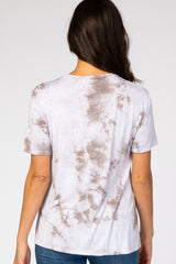 Grey Tie Dye Short Sleeve Top