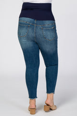 Medium Wash Cropped Plus Maternity Jeans