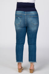 Blue Distressed Maternity Plus Jeans