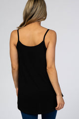 Black Basic Flowy Thin Strap Top