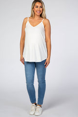 Ivory Basic Flowy Thin Strap Maternity Top