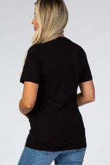 Black Short Sleeve MAMA Graphic Maternity Top
