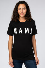 Black Short Sleeve MAMA Graphic Top