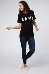 Black Short Sleeve MAMA Graphic Top