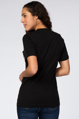 Black Short Sleeve MAMA Graphic Top