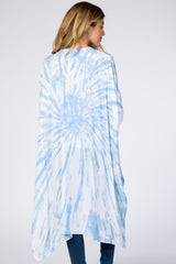 Light Blue Tie Dye Side Slit Maternity Coverup