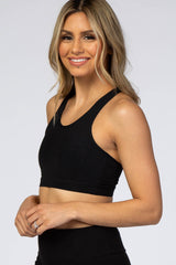 Black Cut Out Racerback Sports Bra