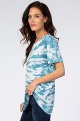 Blue Tie Dye Short Sleeve Top