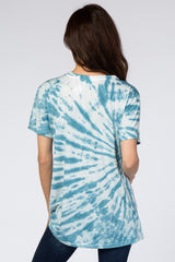 Blue Tie Dye Short Sleeve Top