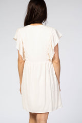 Cream Textured Babydoll Dress