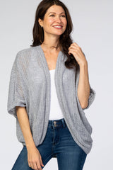 Grey Woven Knit Dolman Maternity Cover Up