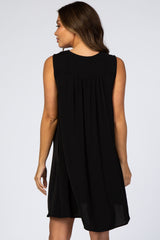 Black Chiffon Sleeveless Maternity Dress