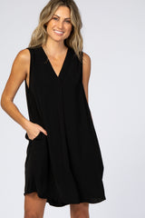 Black Chiffon Sleeveless Dress