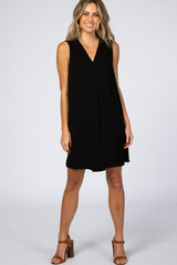 Black Chiffon Sleeveless Maternity Dress