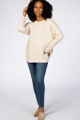 Beige Soft Knit Long Sleeve Top