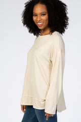 Beige Soft Knit Long Sleeve Top