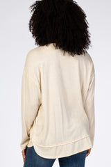 Beige Soft Knit Long Sleeve Top