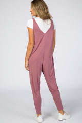 Mauve V-Neck Jumpsuit