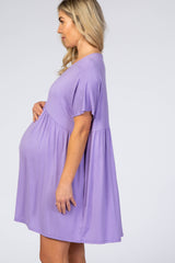 Lavender V-Neck Dolman Maternity Dress