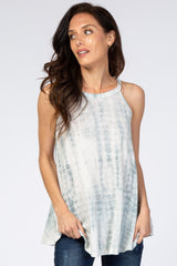 Blue Tie Dye Halter Neck Top