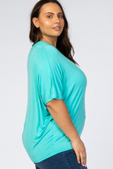 Mint Button Front Plus Tunic