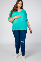 Mint Button Front Plus Maternity Tunic