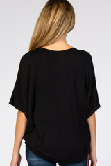 Black Button Front Maternity Tunic