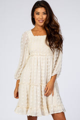 Ivory Swiss Dot Long Sleeve Dress