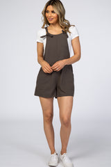 Dark Grey Tie Knot Short Overalls