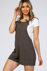 Dark Grey Tie Knot Short Overalls