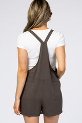 Dark Grey Tie Knot Short Overalls