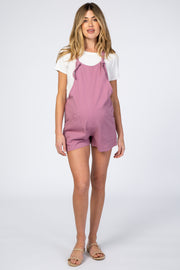 Lavender Tie Knot Maternity Short Overalls