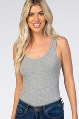 Heather Grey Sleeveless Ribbed Maternity Bodysuit