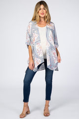 Blue Printed Maternity Cover Up