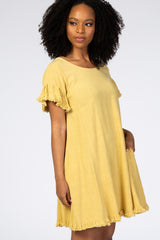 Yellow Fringe Linen Dress