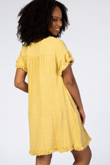 Yellow Fringe Linen Dress