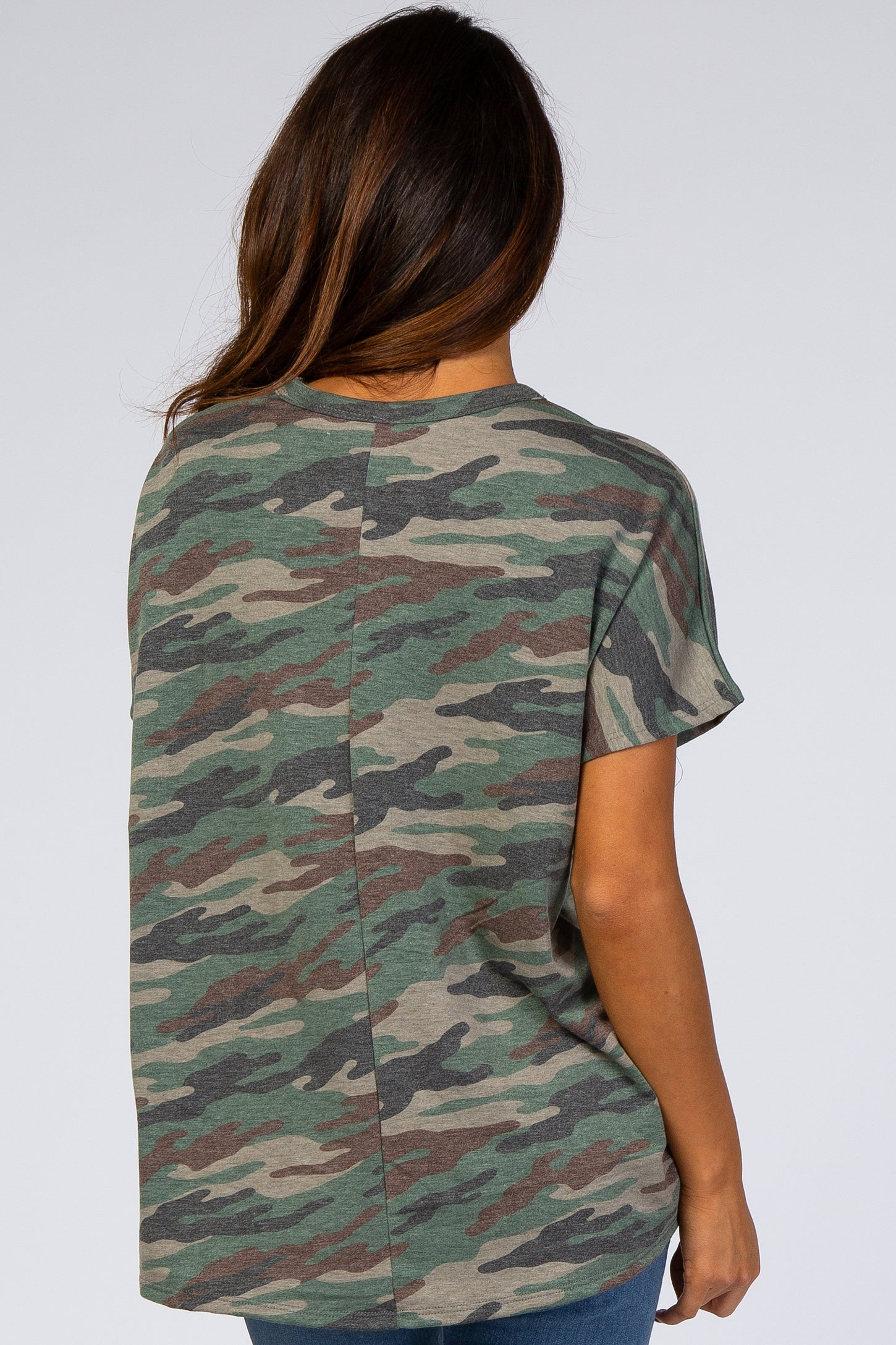 Olive Front Cutout Top