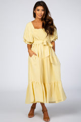 Yellow Smocked Tiered Dress