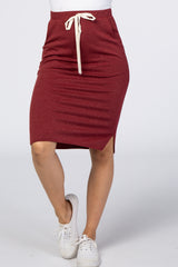 Burgundy Drawstring Skirt