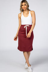 Burgundy Drawstring Skirt