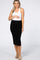 Black Ribbed Knit Maternity Pencil Skirt