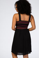 Black Multicolored Stitch Dress