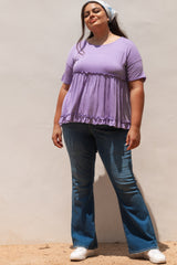 Lavender Tiered Plus Maternity Top