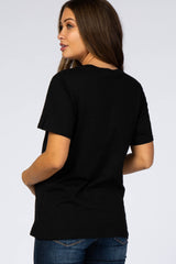 Black Short Sleeve Maternity Top