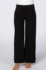 Black Drawsting Maternity Lounge Pants