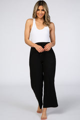 Black Drawsting Maternity Lounge Pants