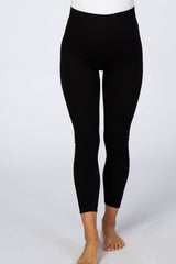 Black Ribbed Maternity Leggings