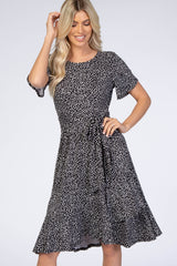 Black Polka Dot Ruffle Dress